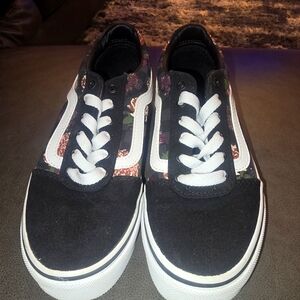NOWT Vans Black Floral Sneakers